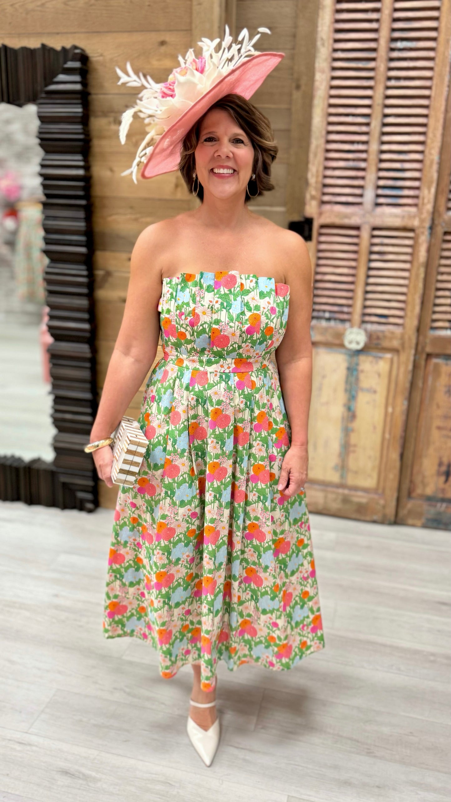 Marigold Strapless Scallop Dress