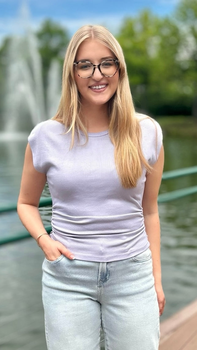 Michael Stars Joni Crew Neck Top - Crescent