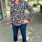 Dizzy Lizzy Black & White Zebra Print Blouse