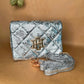 Caroline Hill Veronica Quilted Crossbody - Silver