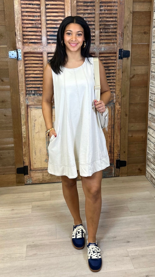 Kameron Sleeveless Dress - Stone