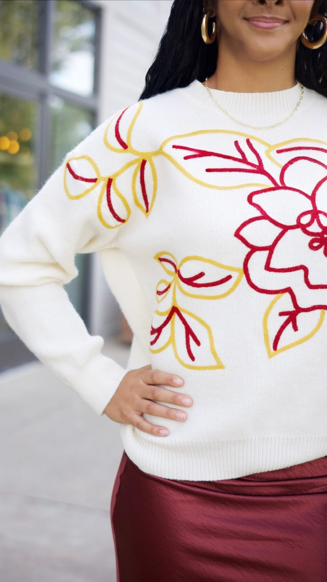 Amie Floral Sweater