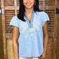 Logan Abstract Top - Light Blue