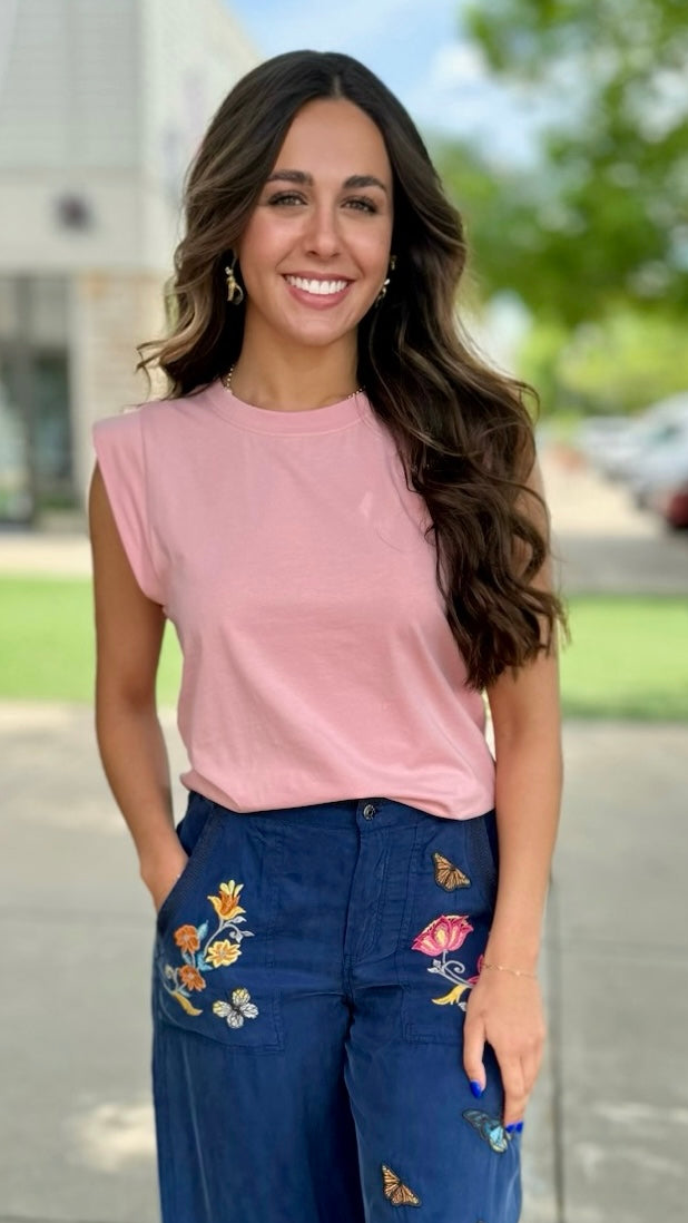 Ciara Cap Sleeve Top - Bubblegum