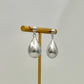 Light Silver Puff Tear Drop Earrings