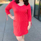 Habitat Escape 3/4 Sleeve Dress - Red