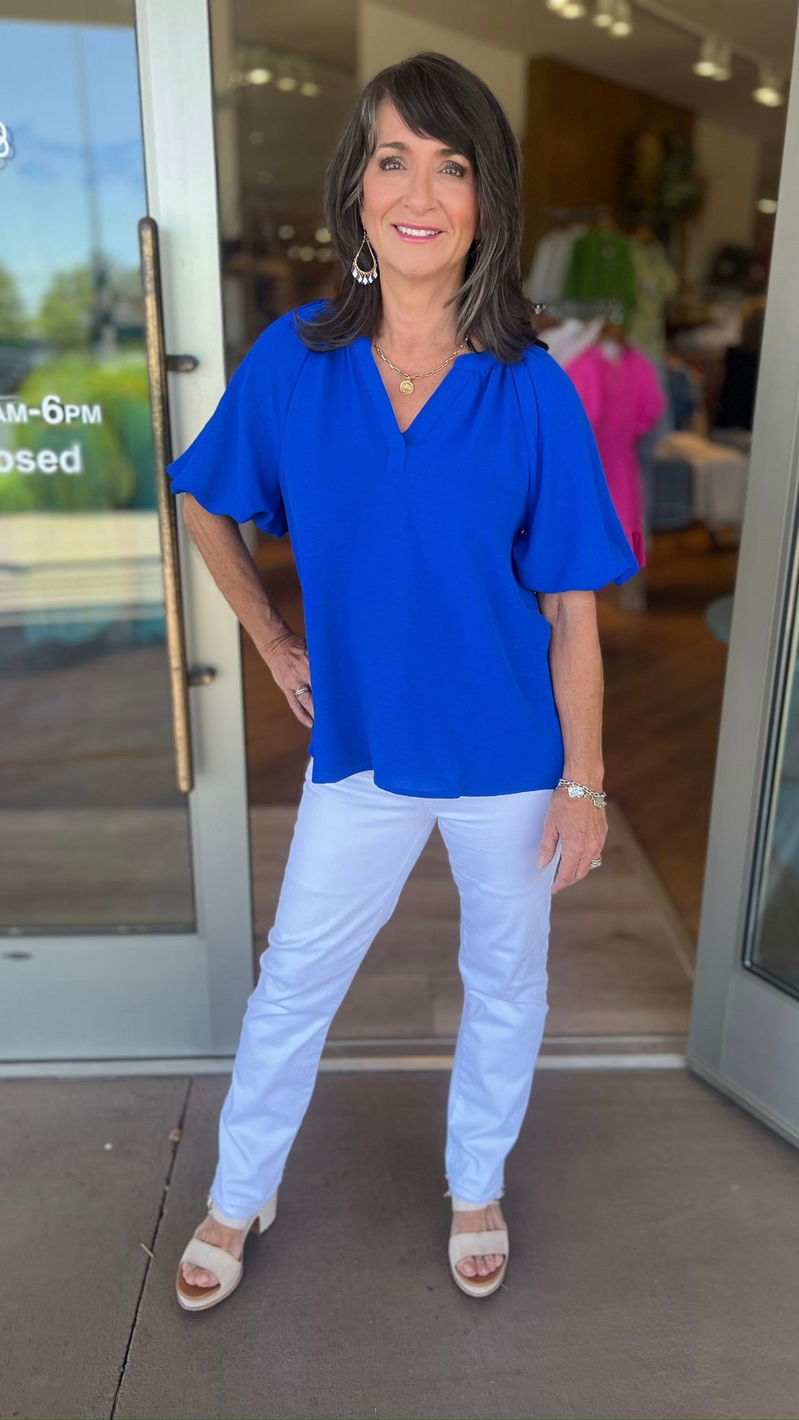 Blueberry Puff Sleeve Top