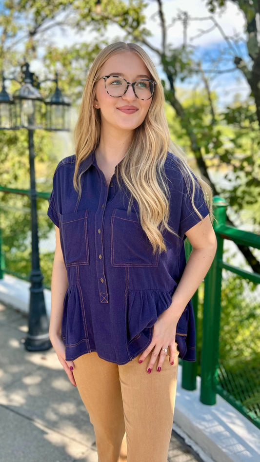 Lila Denim Blouse