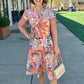 Jude Connally Libby Stained Glass Dress - Coral