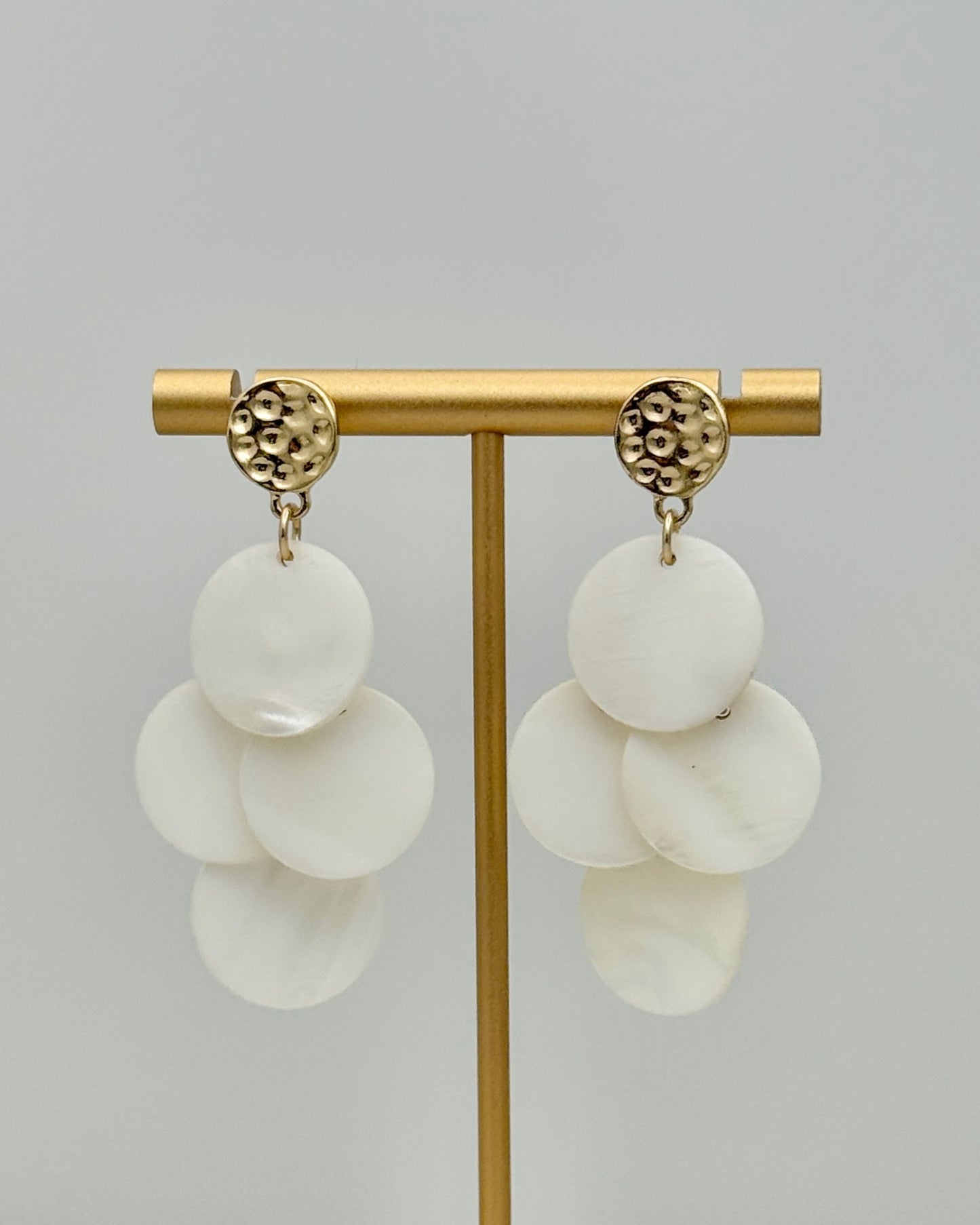 Mother of Pearl Disc Earrings