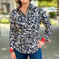 Dizzy Lizzy Black & White Zebra Print Blouse