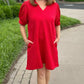 Little Red Quilted Dress