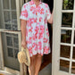 Uncle Frank Swing Shirt Dress - White & Pink