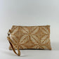 Cream Palm Die Cut Cork Wristlet