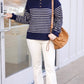 Hamptons Stripe Sweater - Navy
