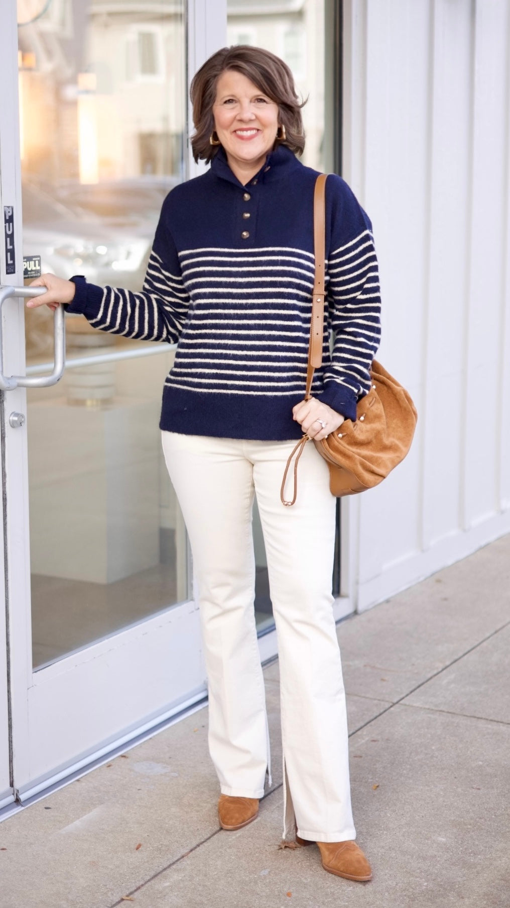 Hamptons Stripe Sweater - Navy