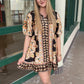 Savannah Black Mirrored Scarf Print Dress
