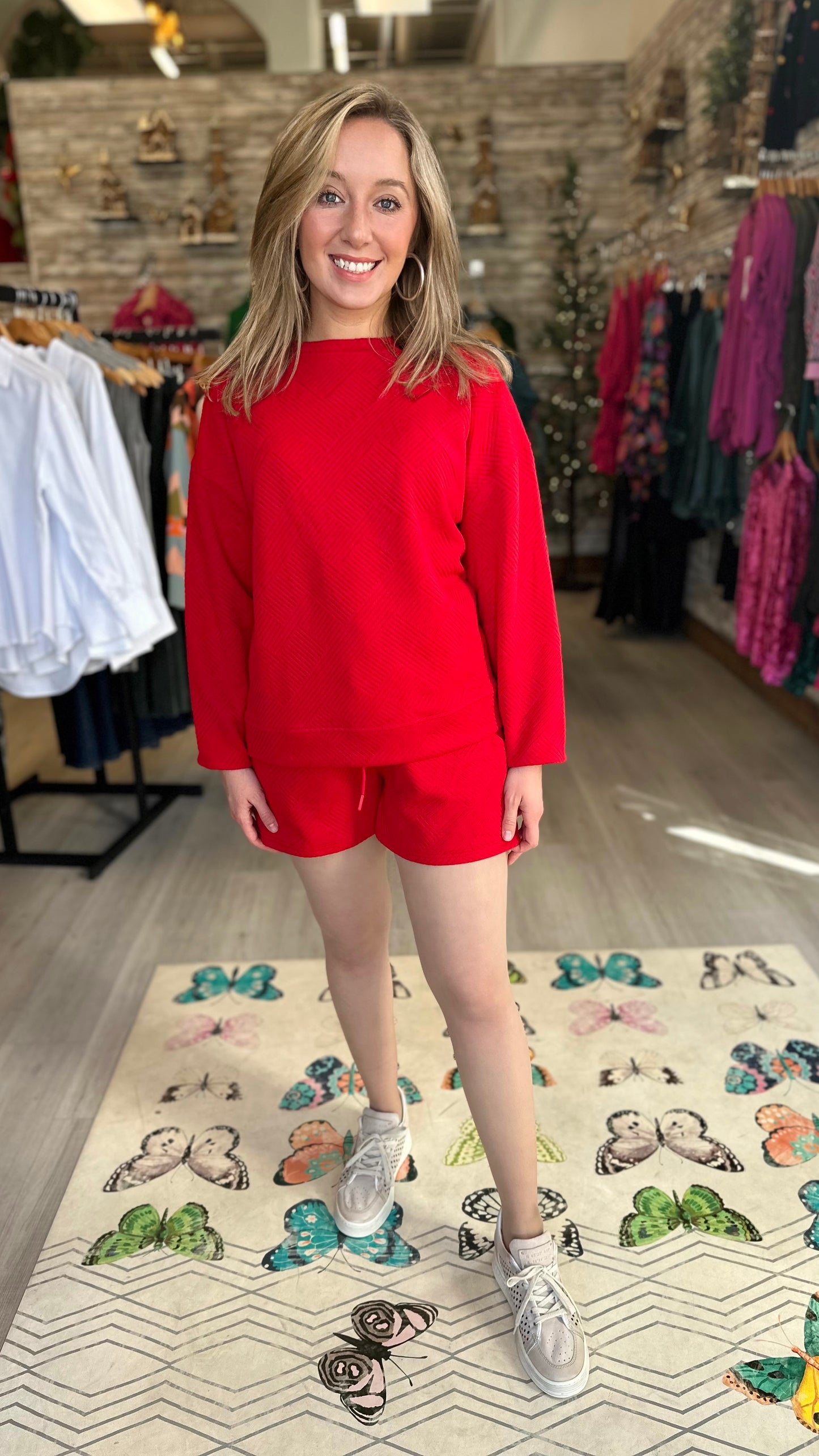 Quilted Queen Sweatshirt - Red