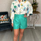 Tyler Boe Vegan Leather Shorts - Parakeet