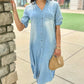Janine Denim Midi Dress - Light