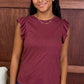 Another Love Flutter Sleeve North Tee - Merlot