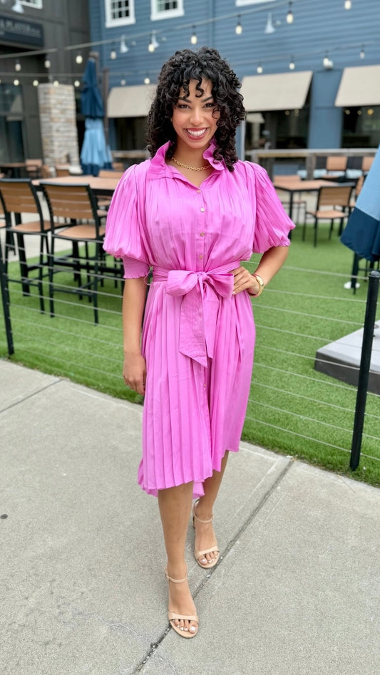 Emily McCarthy Rowan Dress - Fuchsia