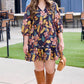 Abigail Black & Gold Floral Dress