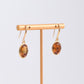 Brown Oval Crystal Earrings