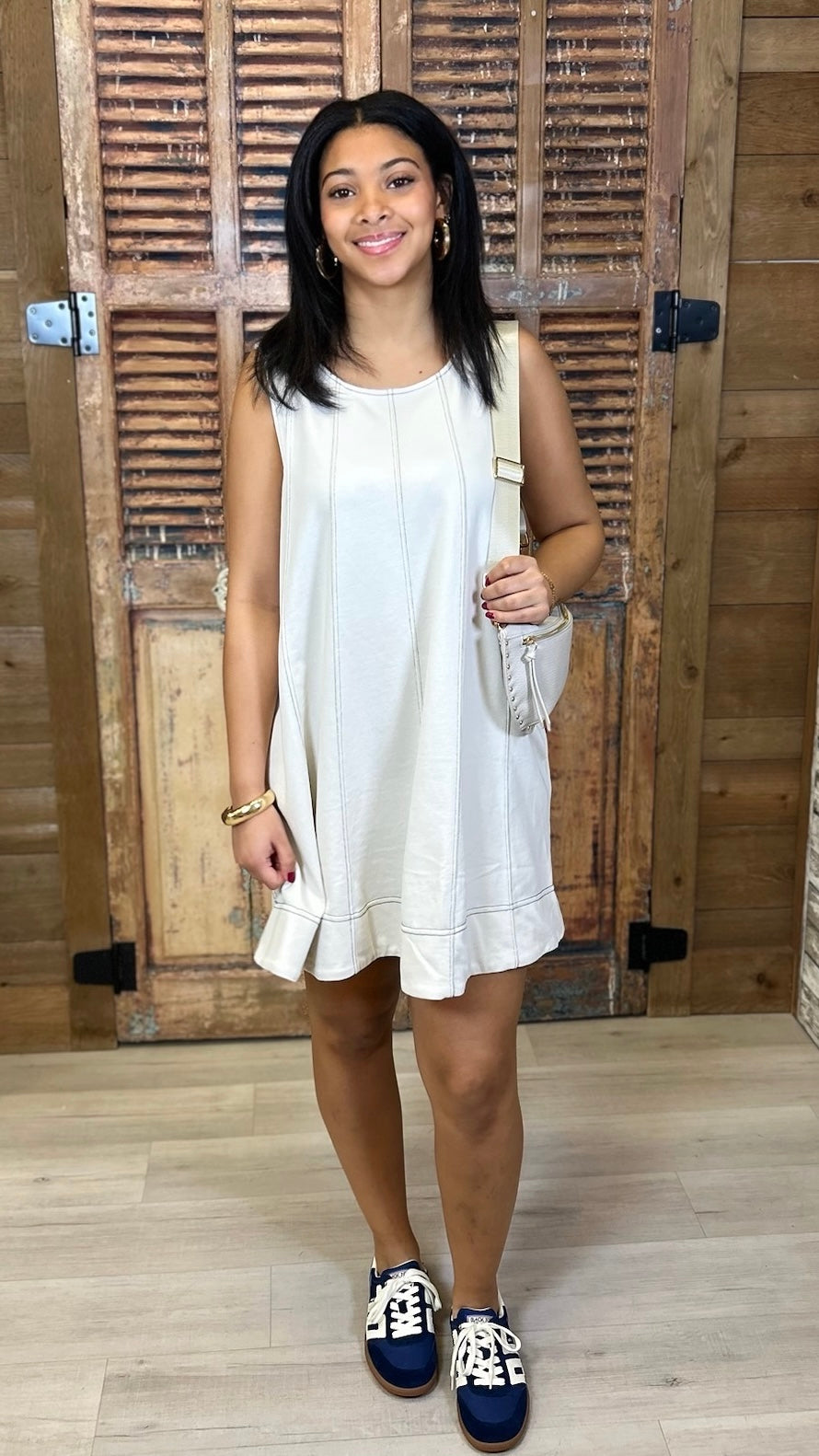 Kameron Sleeveless Dress - Stone