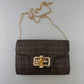 Lilly Natural Chocolate Straw Clutch