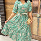 Uncle Frank Midi Tiered Dress - Green