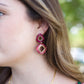 Teardrop Frame Earrings - Red