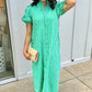Serena Striped Midi Dress - Green
