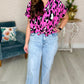 Festive Fuchsia Leopard Blouse