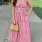 Fabulous Florals Midi Dress - Pink