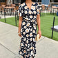 Beatrice Floral Wrap Dress - Black