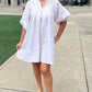 Emily McCarthy Stella Dress - White Gold Linen