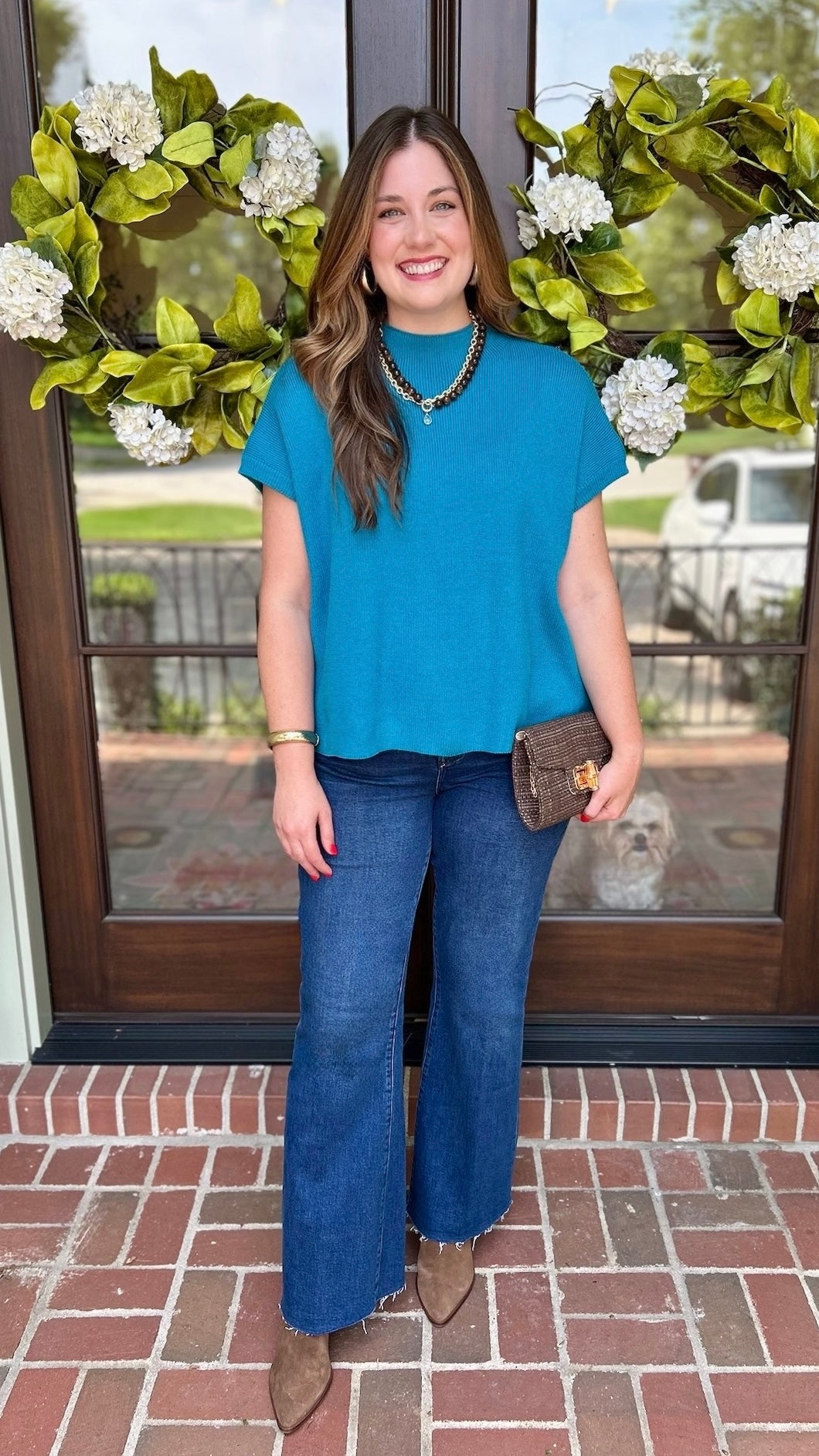 Paige Classico Sleeveless Sweater - Teal