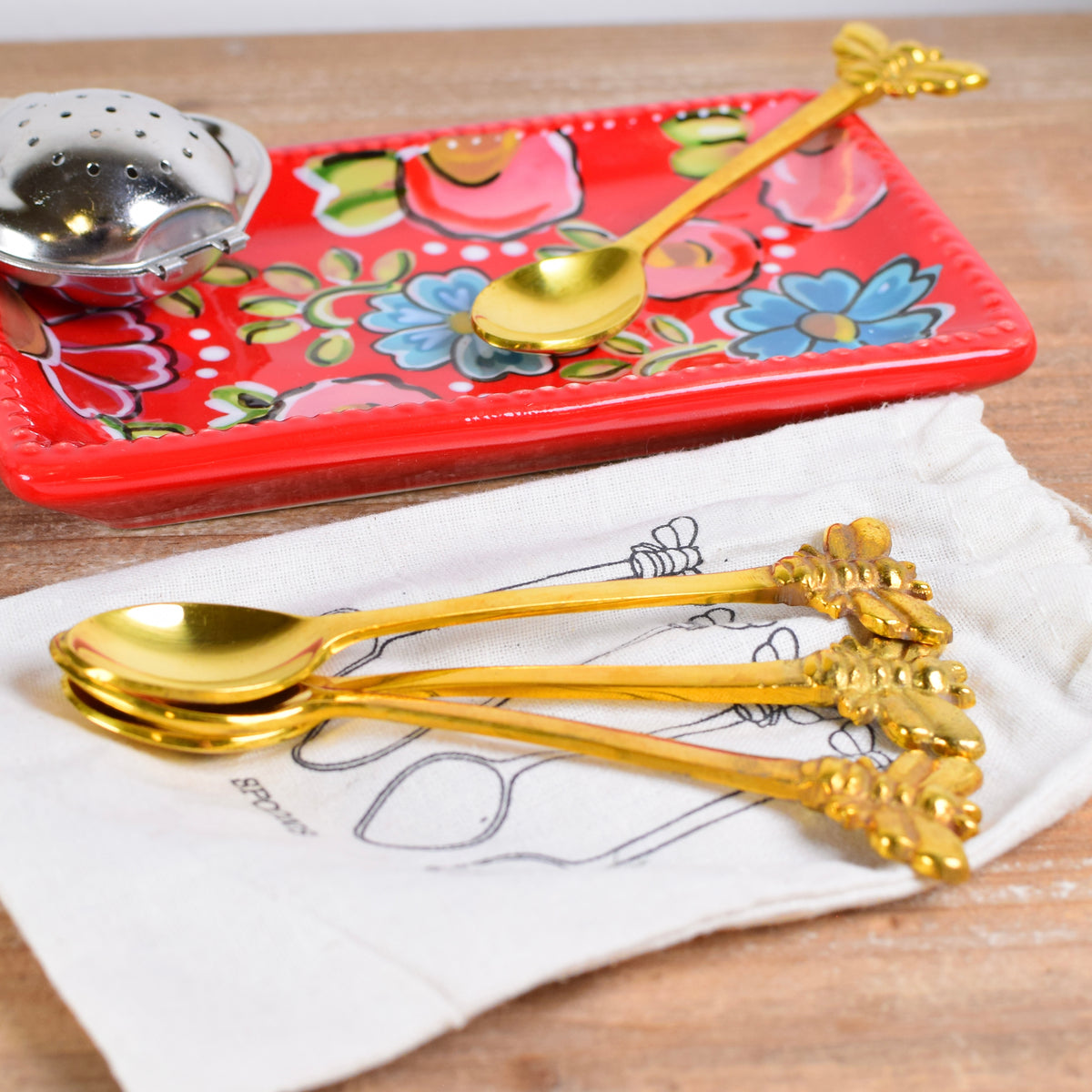 Brass Spoons With Bees