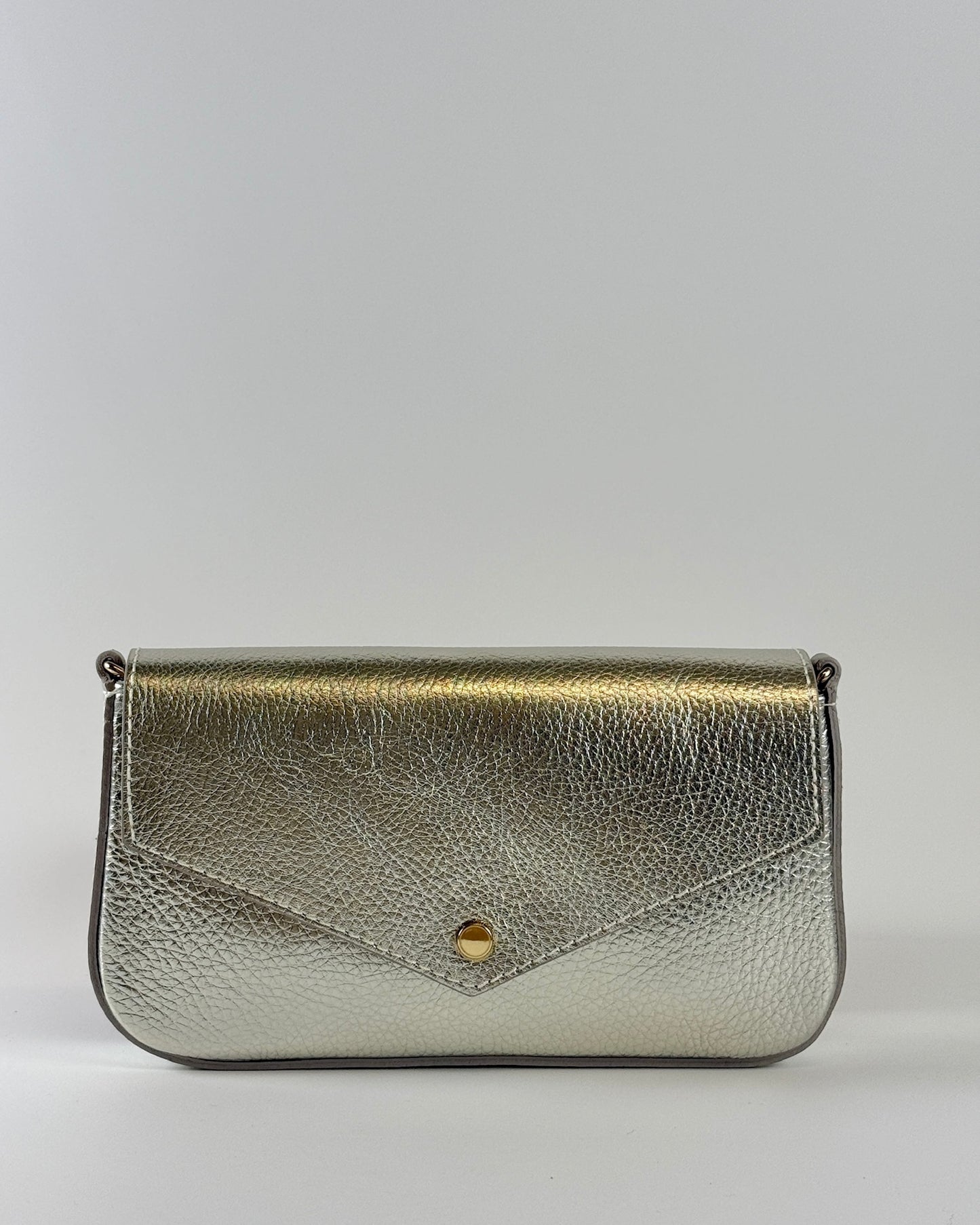 Italian Leather Handle & Crossbody - Gold