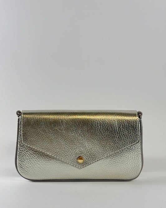 Italian Leather Handle & Crossbody - Gold