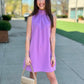 Ella Ruffle Neck Shift Dress - Lavender