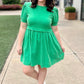 Bubbly Babydoll Tiered Dress - Green