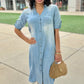 Janine Denim Midi Dress - Light