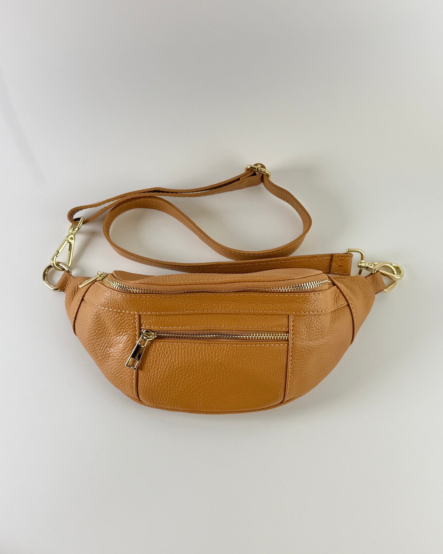 German Fuentes Leather Sling Bag - Camel