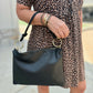 Leather Ring Shoulder Bag - Black