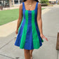 Madison Color Block Mini Dress - Blue/Green
