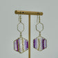 Seed Bead Hexagon Earrings - Lavendar