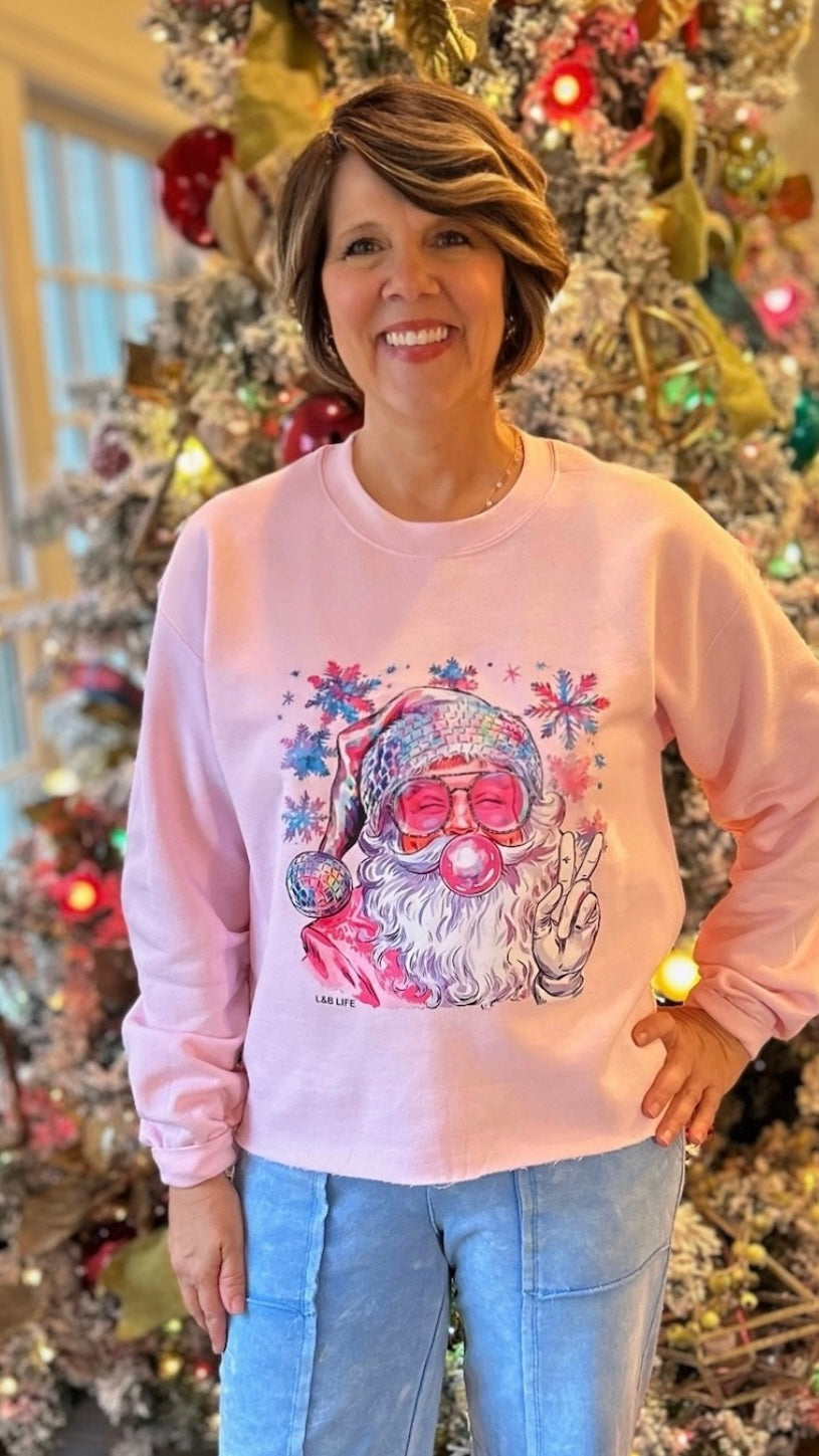 Pink Retro Santa Sweatshirt
