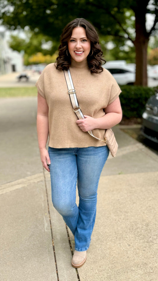 Classico Short Sleeve Sweater - Taupe